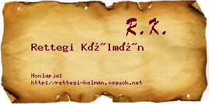 Rettegi Kálmán névjegykártya